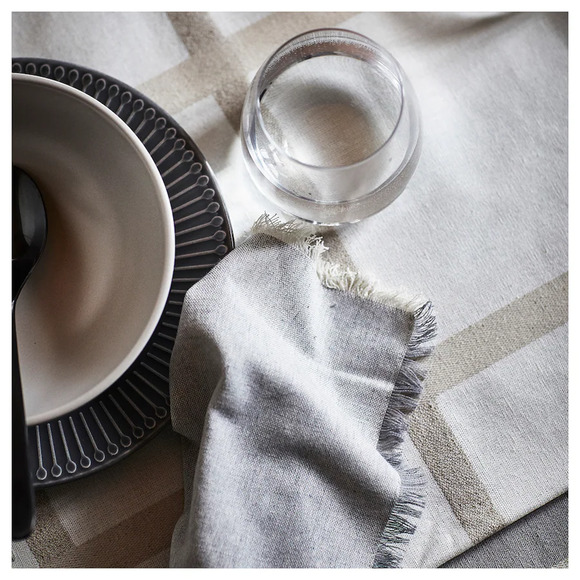 IKEA NISSOGA NISSÖGA Napkin, Gray/White, 4 Pack, 14x14" (805.550.53) NEW - Picture 3 of 7